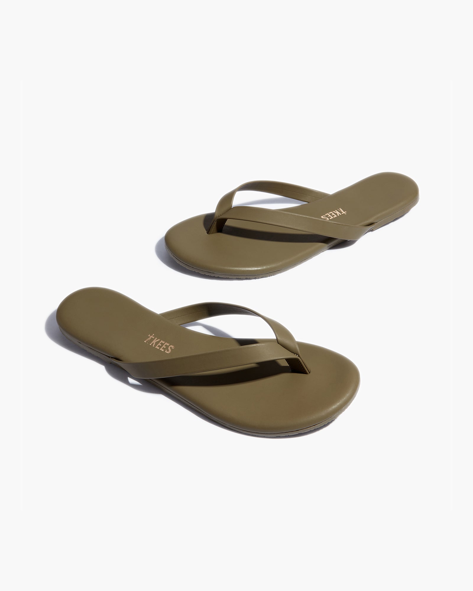 TKEES Boyfriend Vegan Women's Flip Flops Green | TY9283604