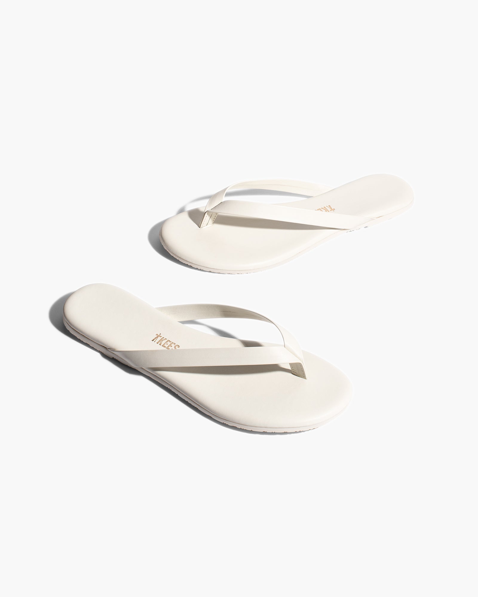 TKEES Boyfriend Women's Flip Flops Cream | BC6075342