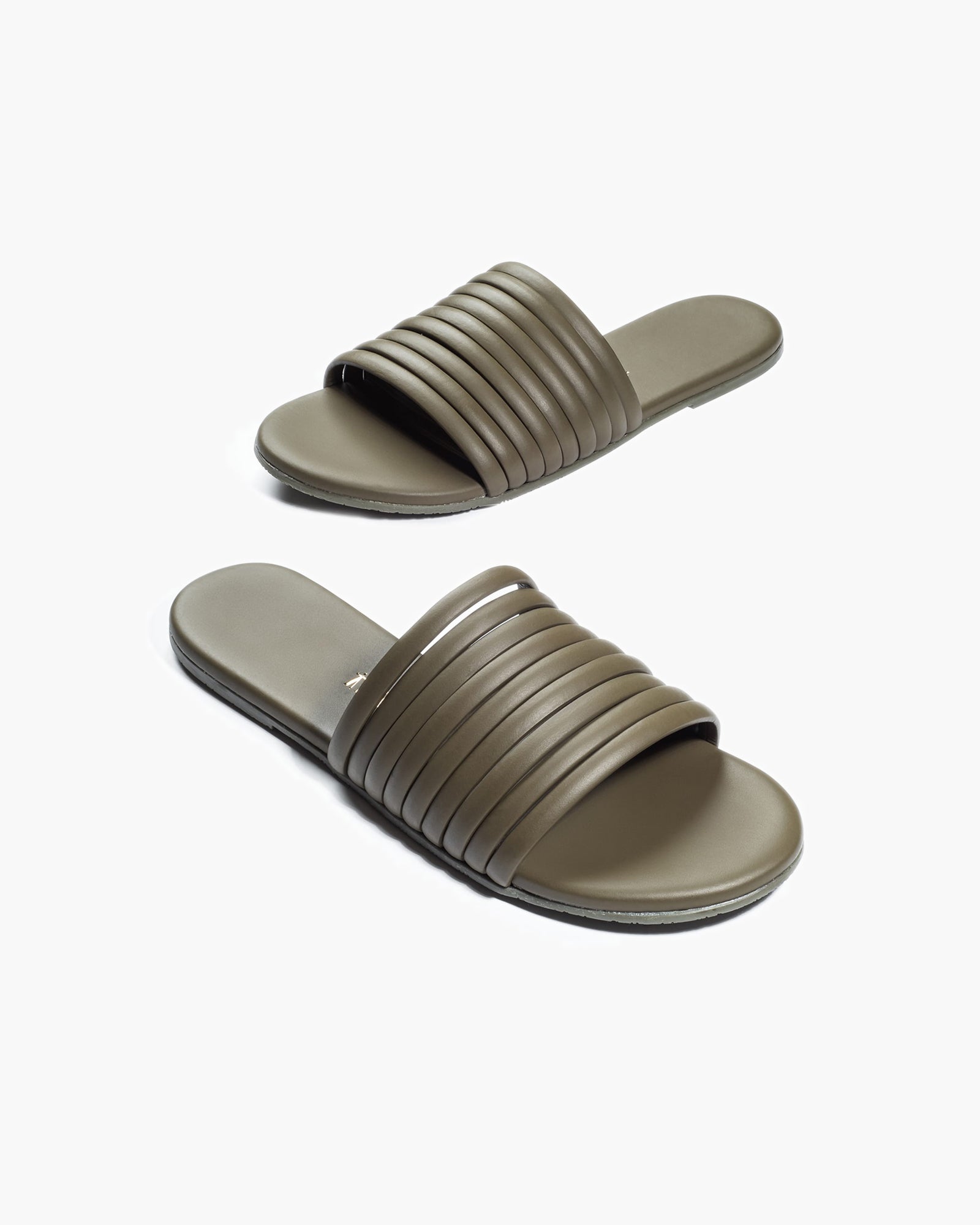 TKEES Caro Women's Slides Olive | NS5862093