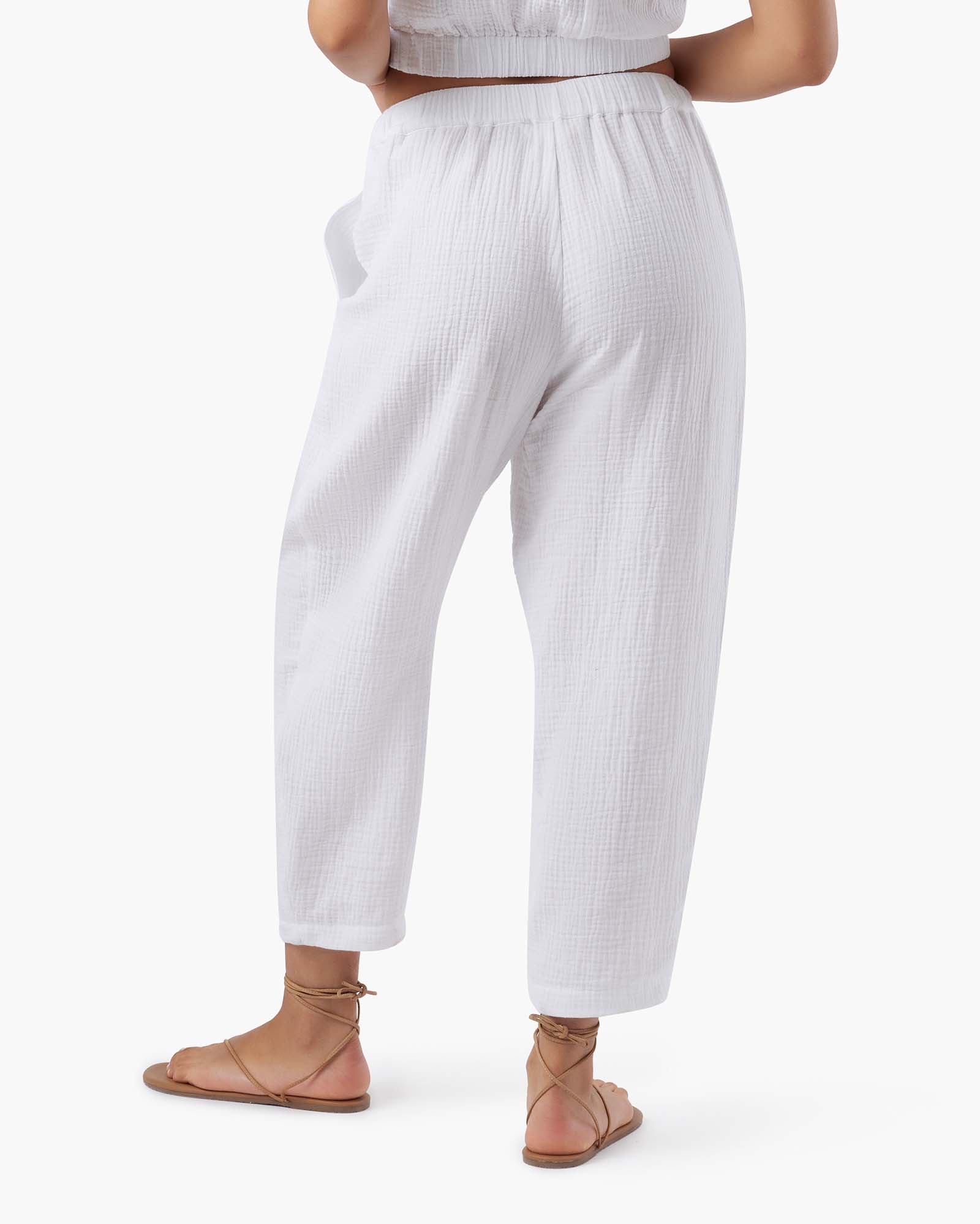 TKEES Gauze Women's Pants White | RV0148523