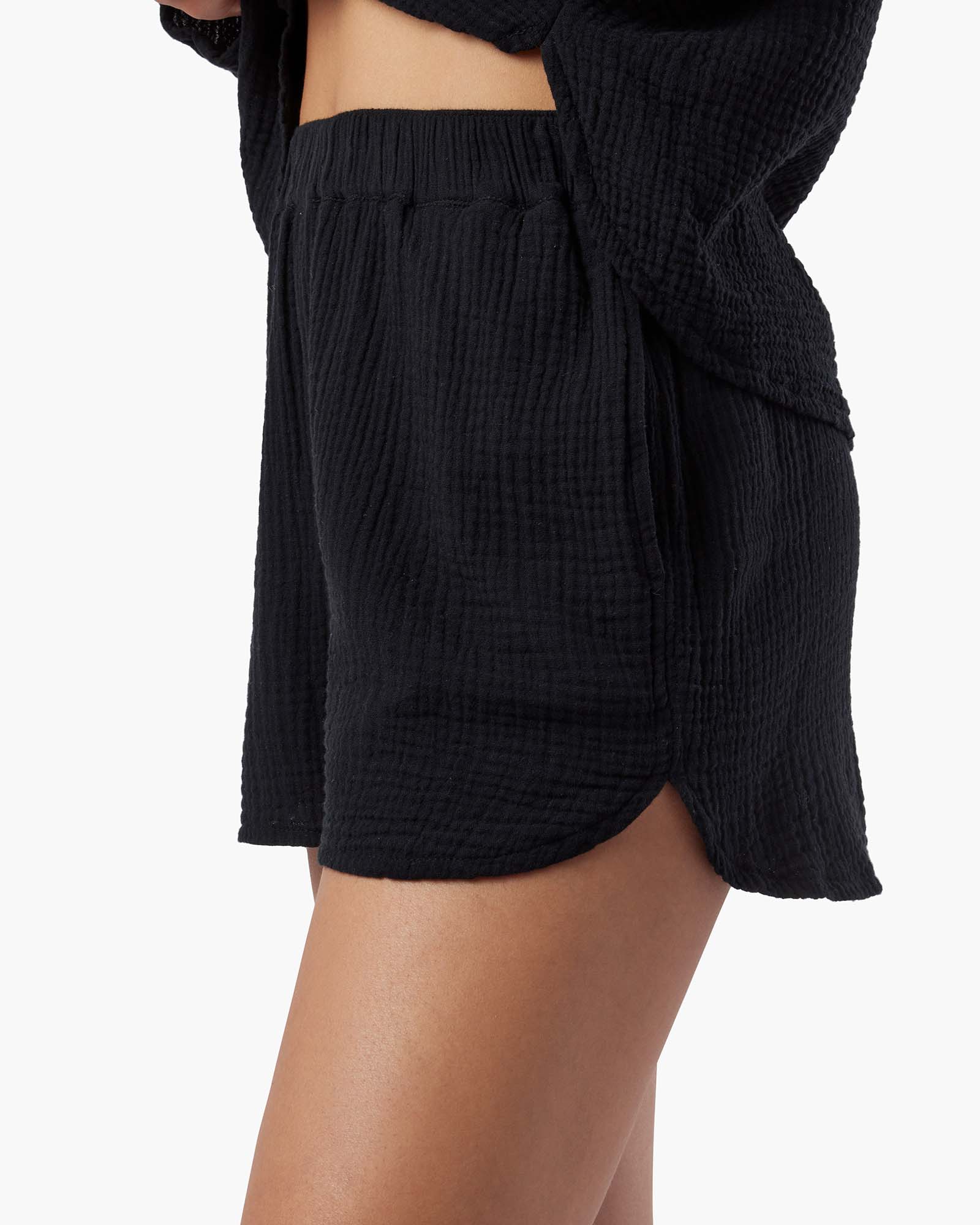 TKEES Gauze Women's Shorts Black | BF1384925