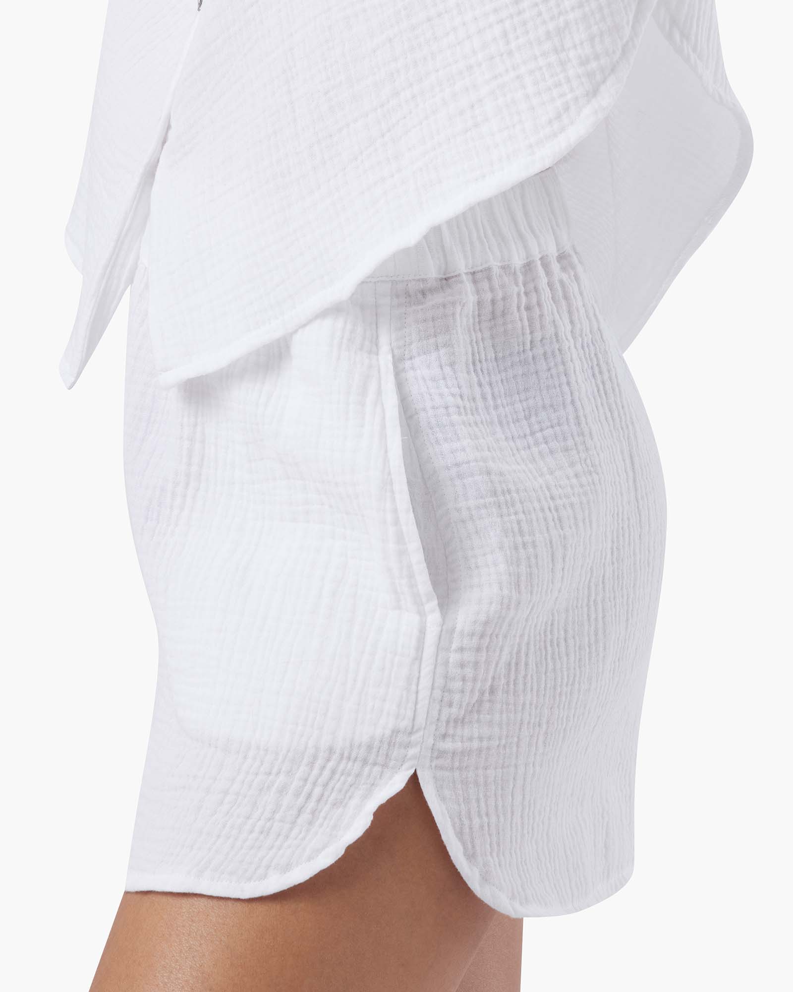 TKEES Gauze Women's Shorts White | YB7208964