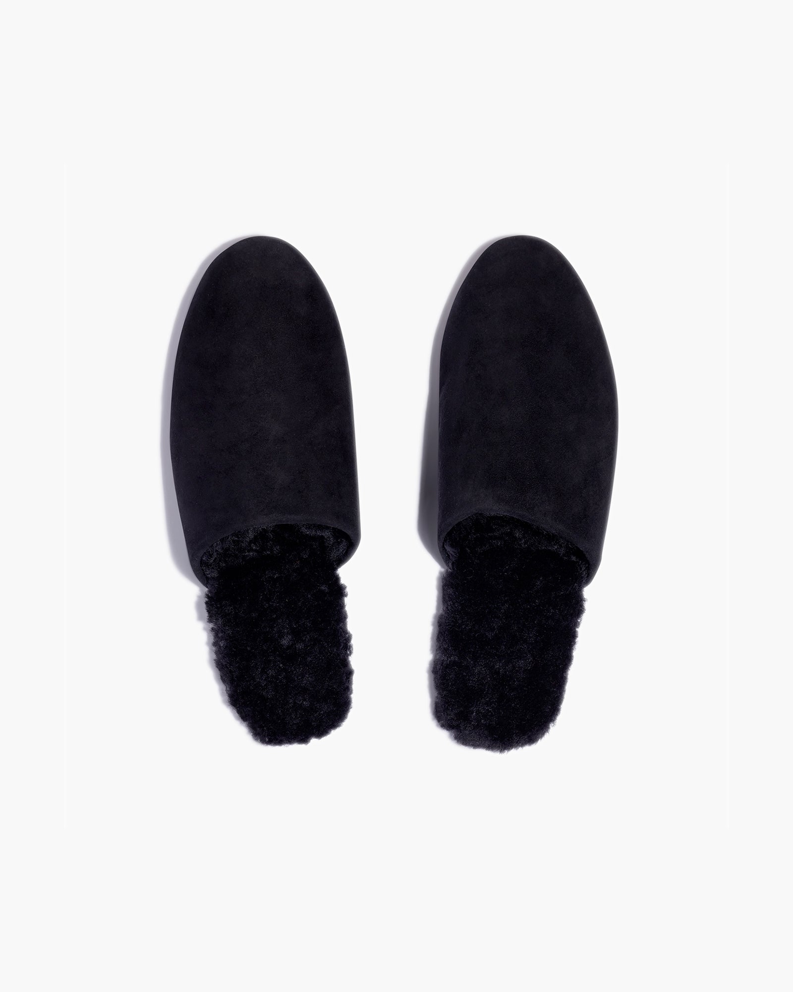 TKEES Ines Shearling Women\'s Slides Black | LG7981205