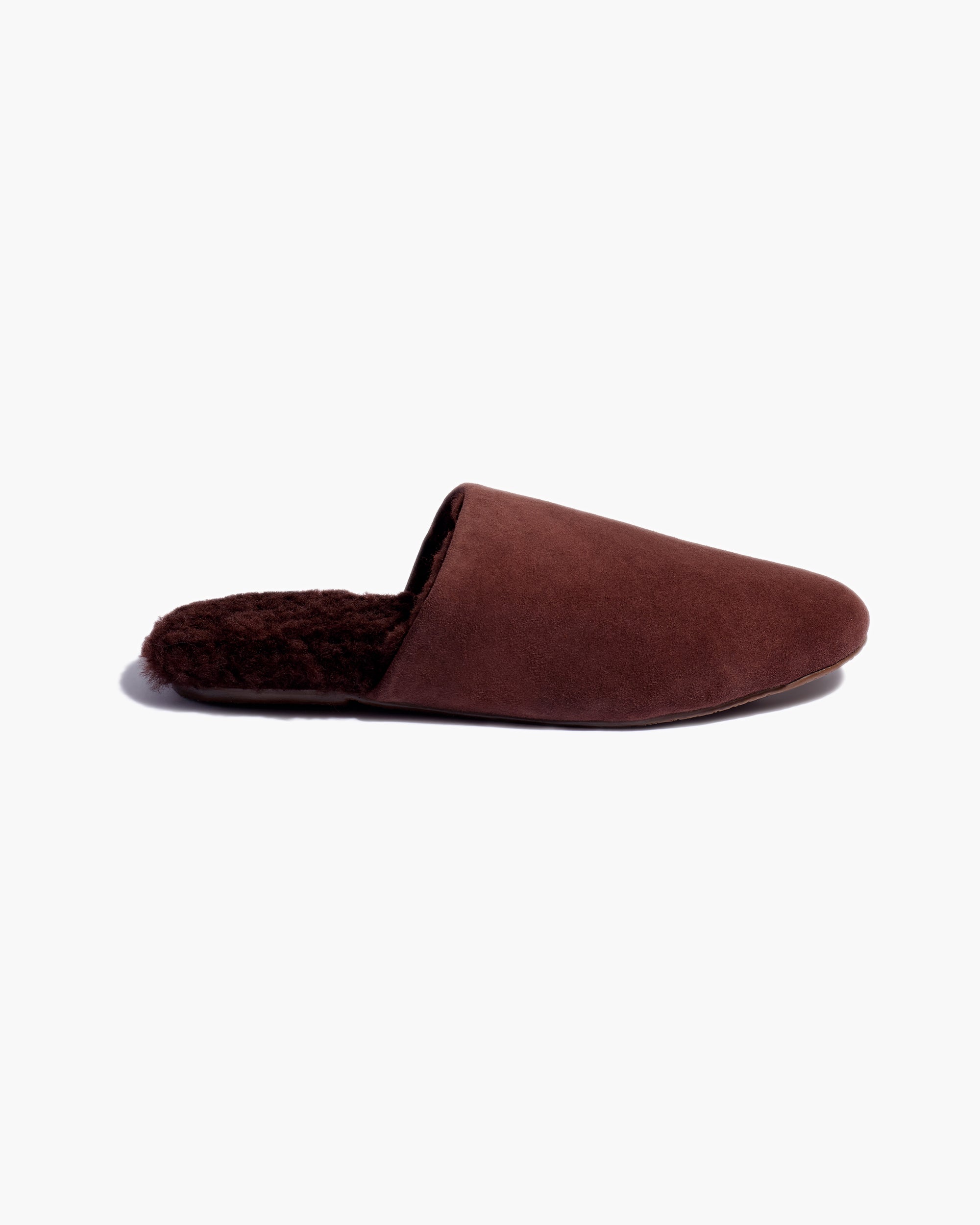 TKEES Ines Shearling Women's Slides Chocolate | OF9036751