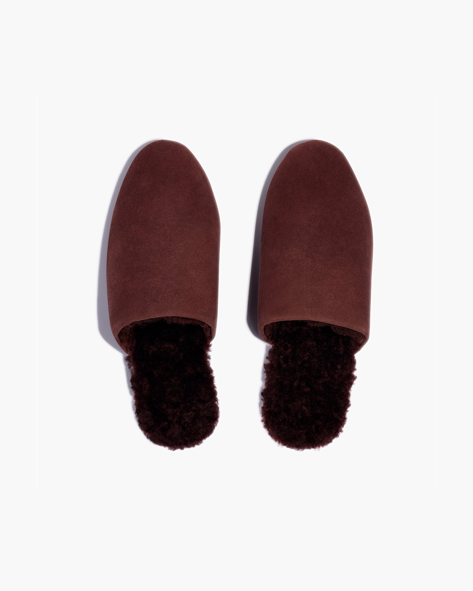 TKEES Ines Shearling Women\'s Slides Chocolate | OF9036751