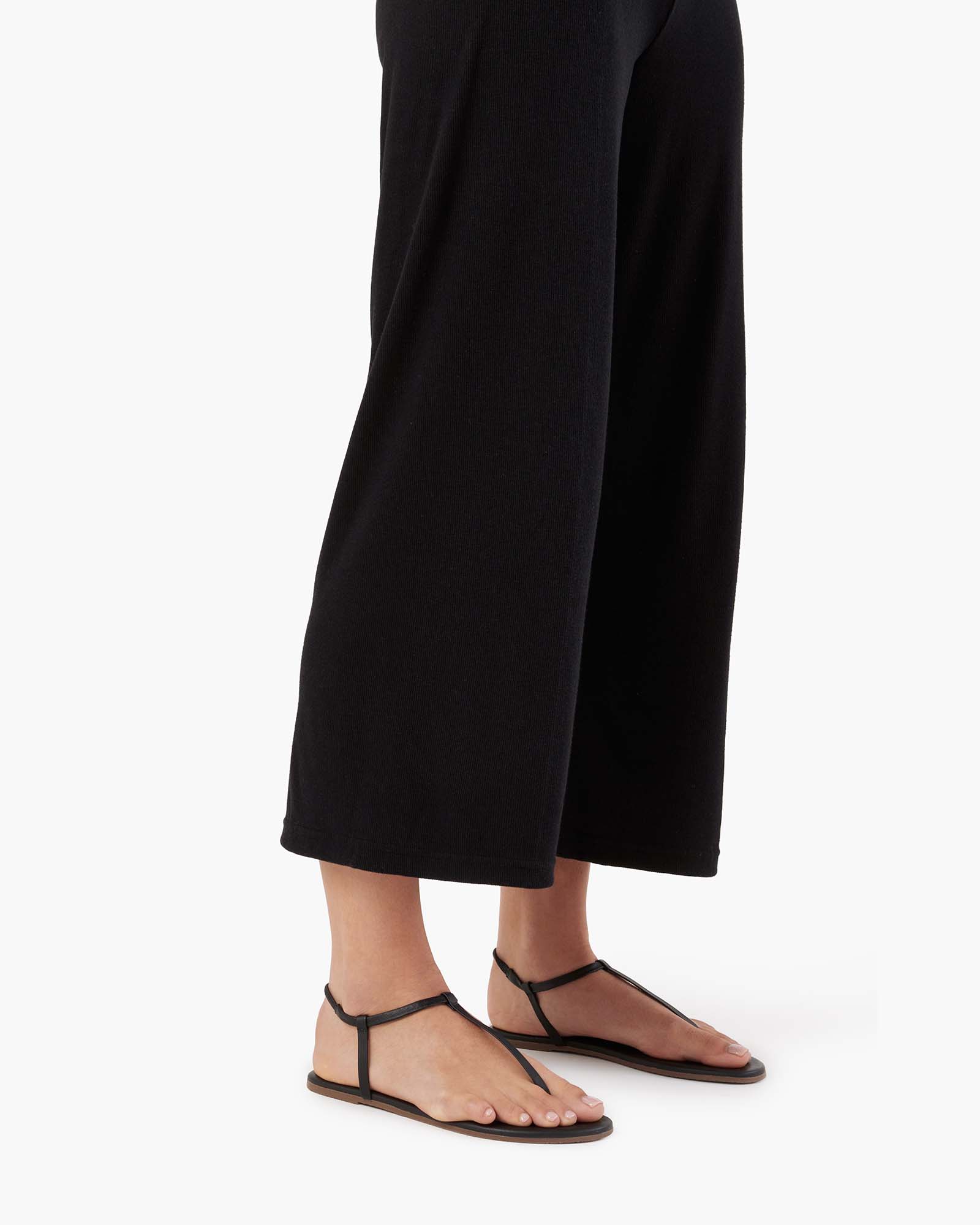 TKEES Light Rib Culotte Women's Pants Black | SI4175326