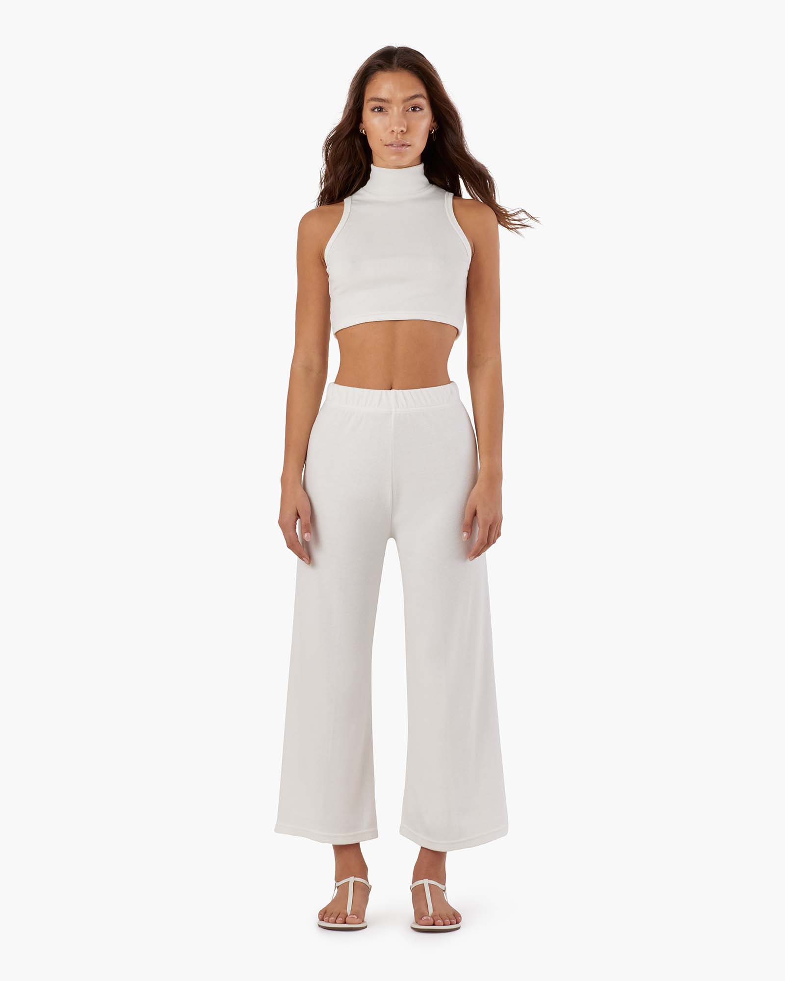 TKEES Light Rib Culotte Women's Pants White | NL0268945