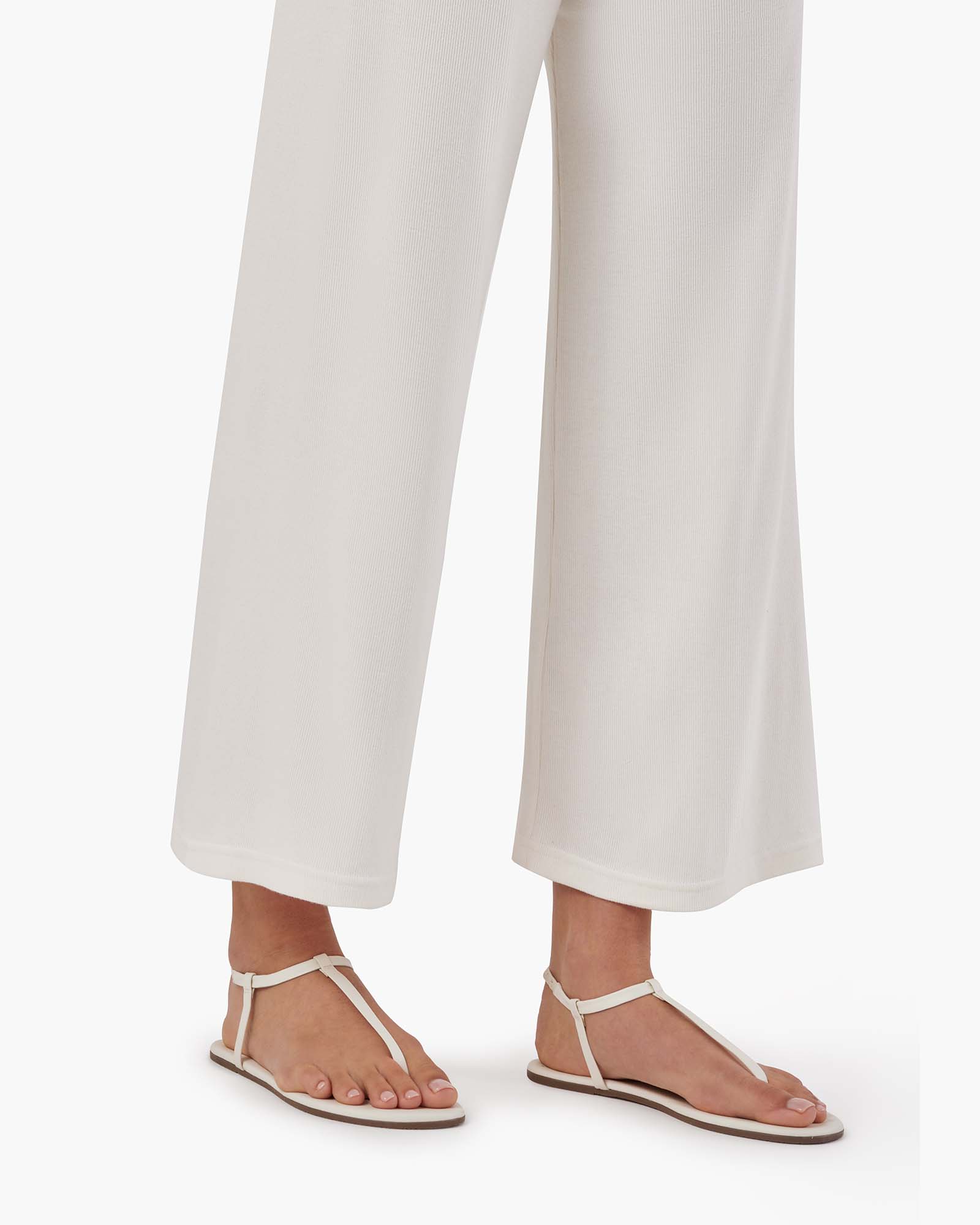 TKEES Light Rib Culotte Women's Pants White | NL0268945