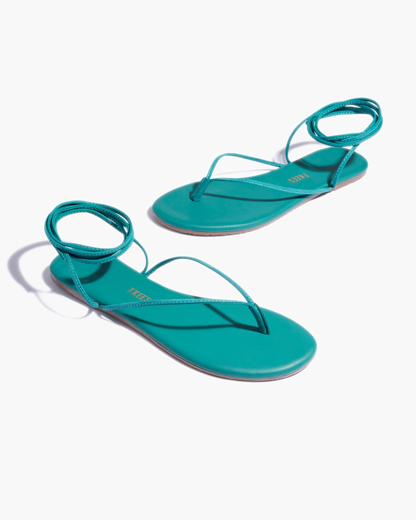 TKEES Lilu Pigments Women's Sandals Turquoise | JY9734210