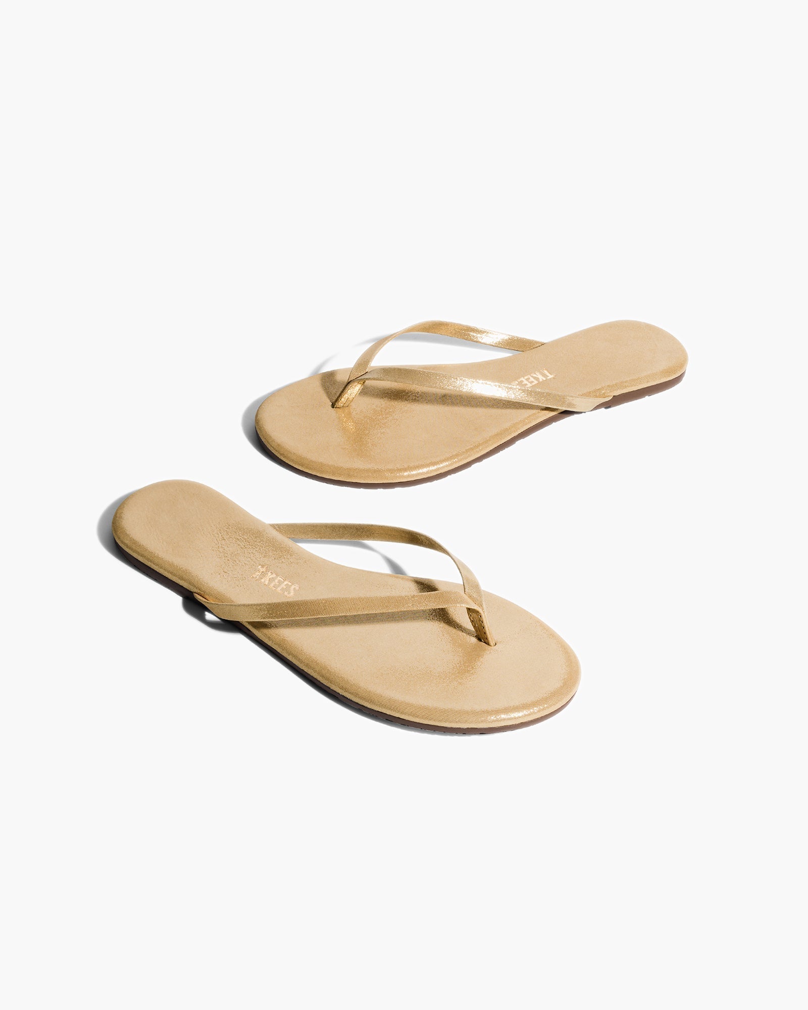 TKEES Lily Glitters Women's Flip Flops Gold | IE2614075