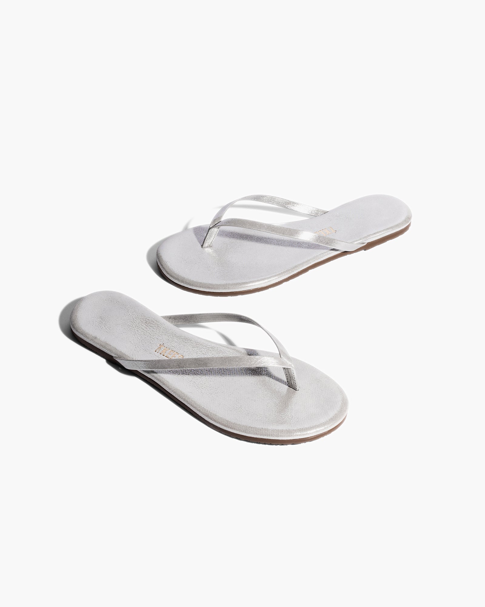 TKEES Lily Glitters Women's Flip Flops White | ZH3596128