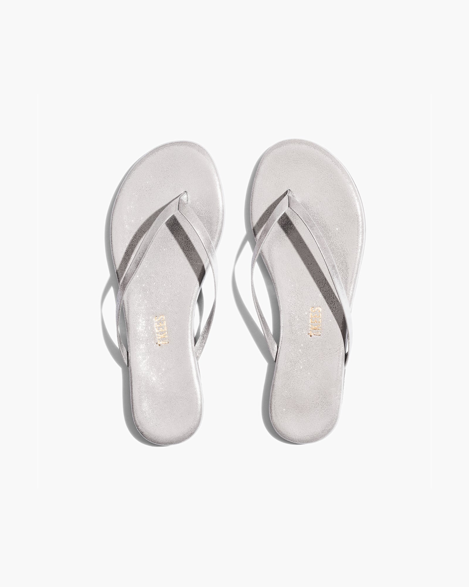 TKEES Lily Glitters Women\'s Flip Flops White | ZH3596128