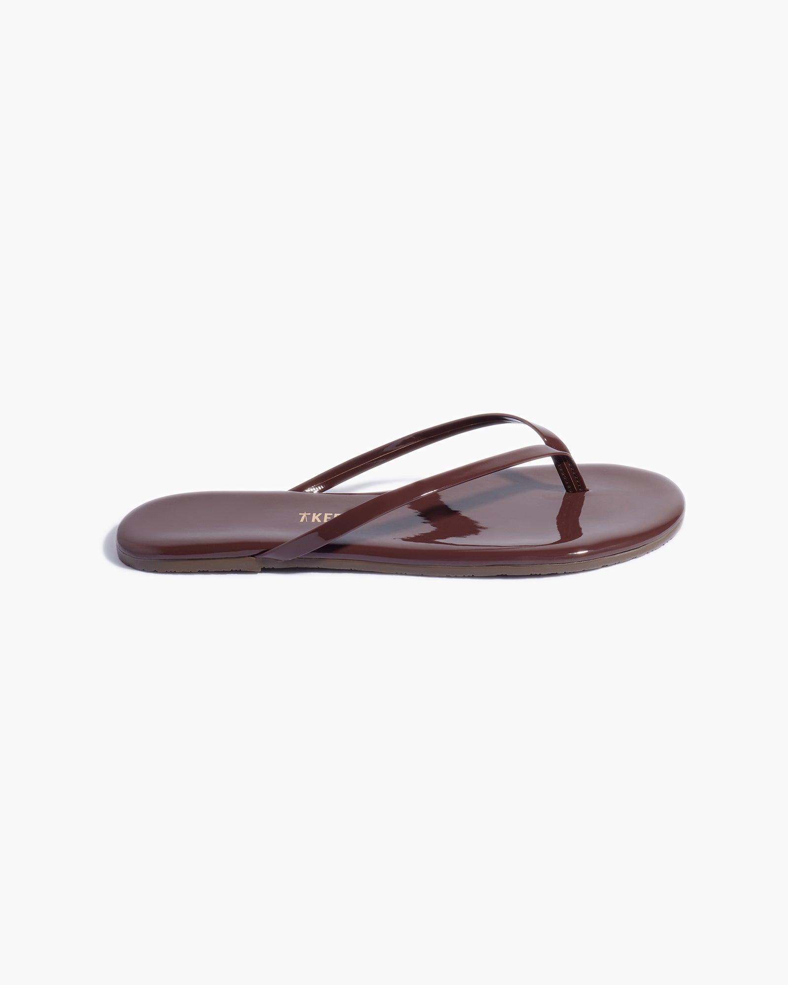 TKEES Lily Glosses Women's Flip Flops Brown | QX7418965