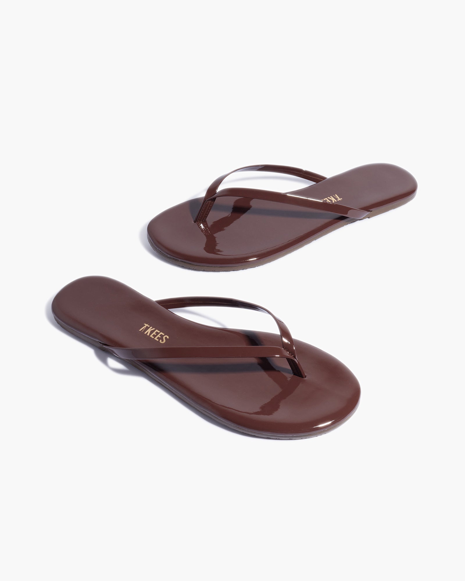 TKEES Lily Glosses Women's Flip Flops Brown | QX7418965