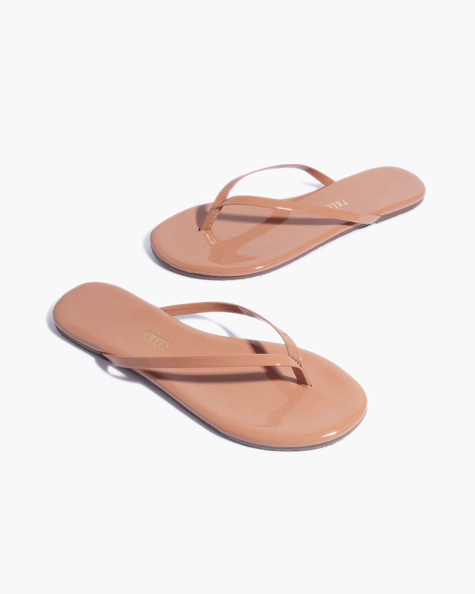 TKEES Lily Glosses Women's Flip Flops Rose Gold | YQ9501643