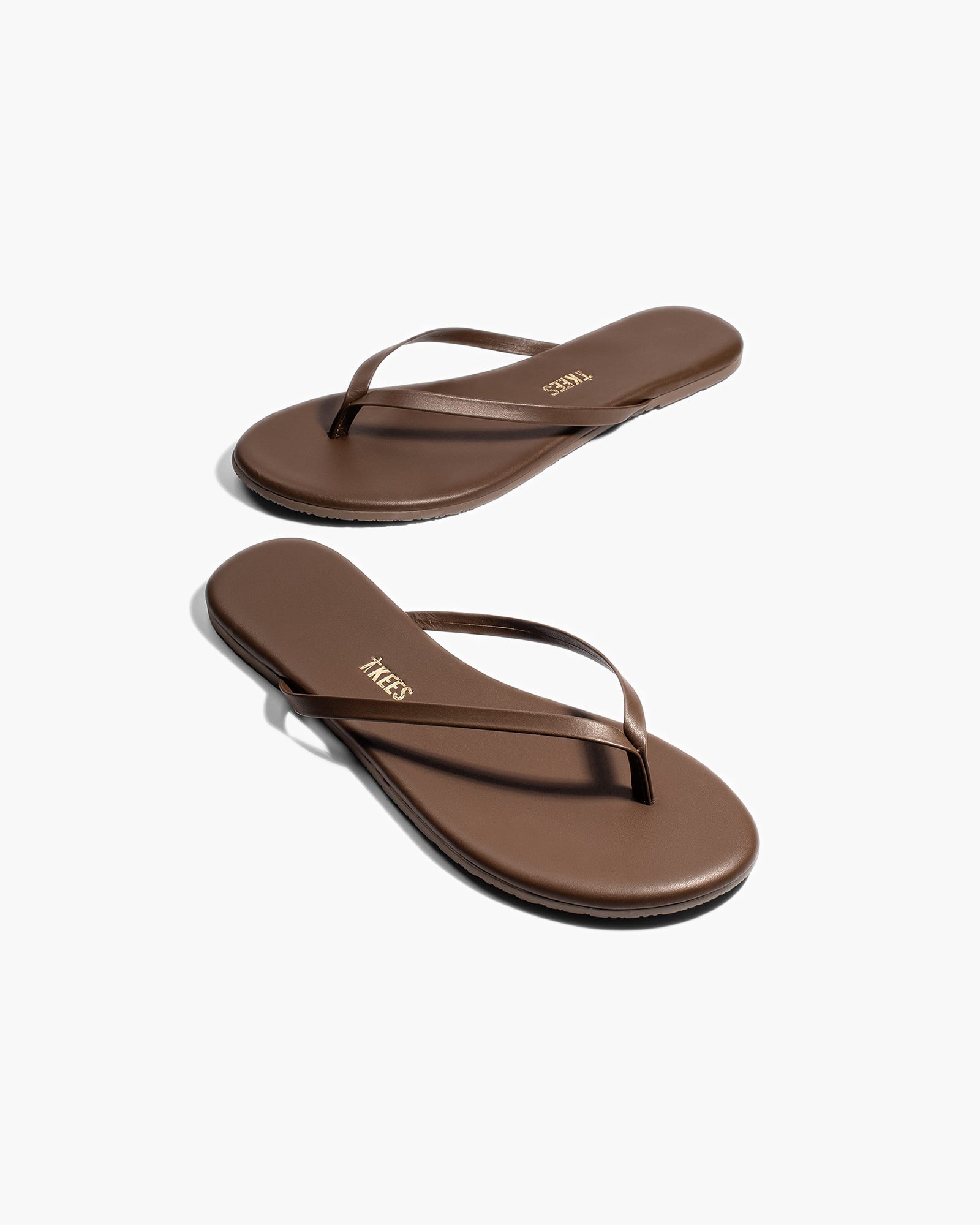 TKEES Lily Liners Women's Flip Flops Coffee | LM6918753