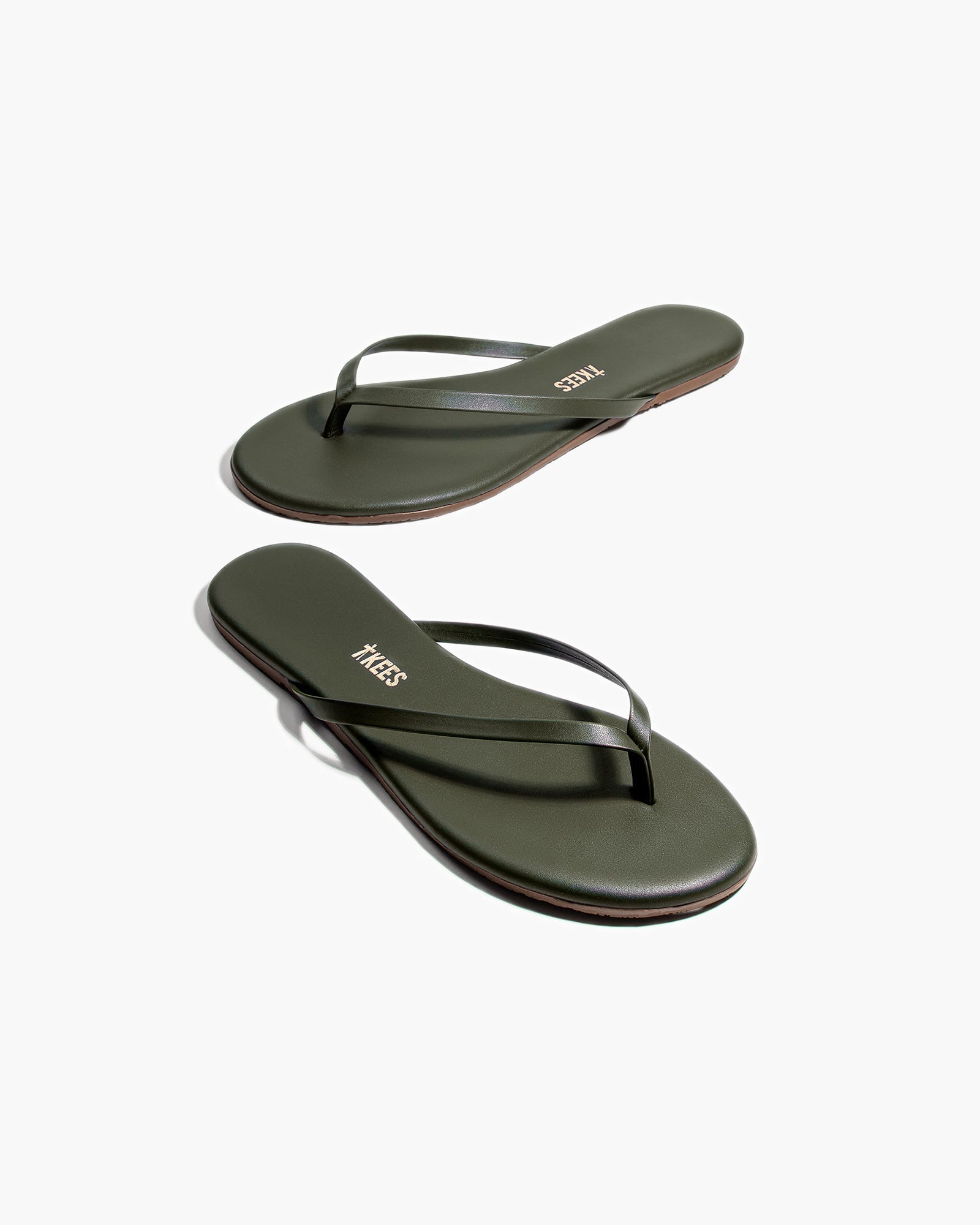 TKEES Lily Liners Women's Flip Flops Green | RE0459123