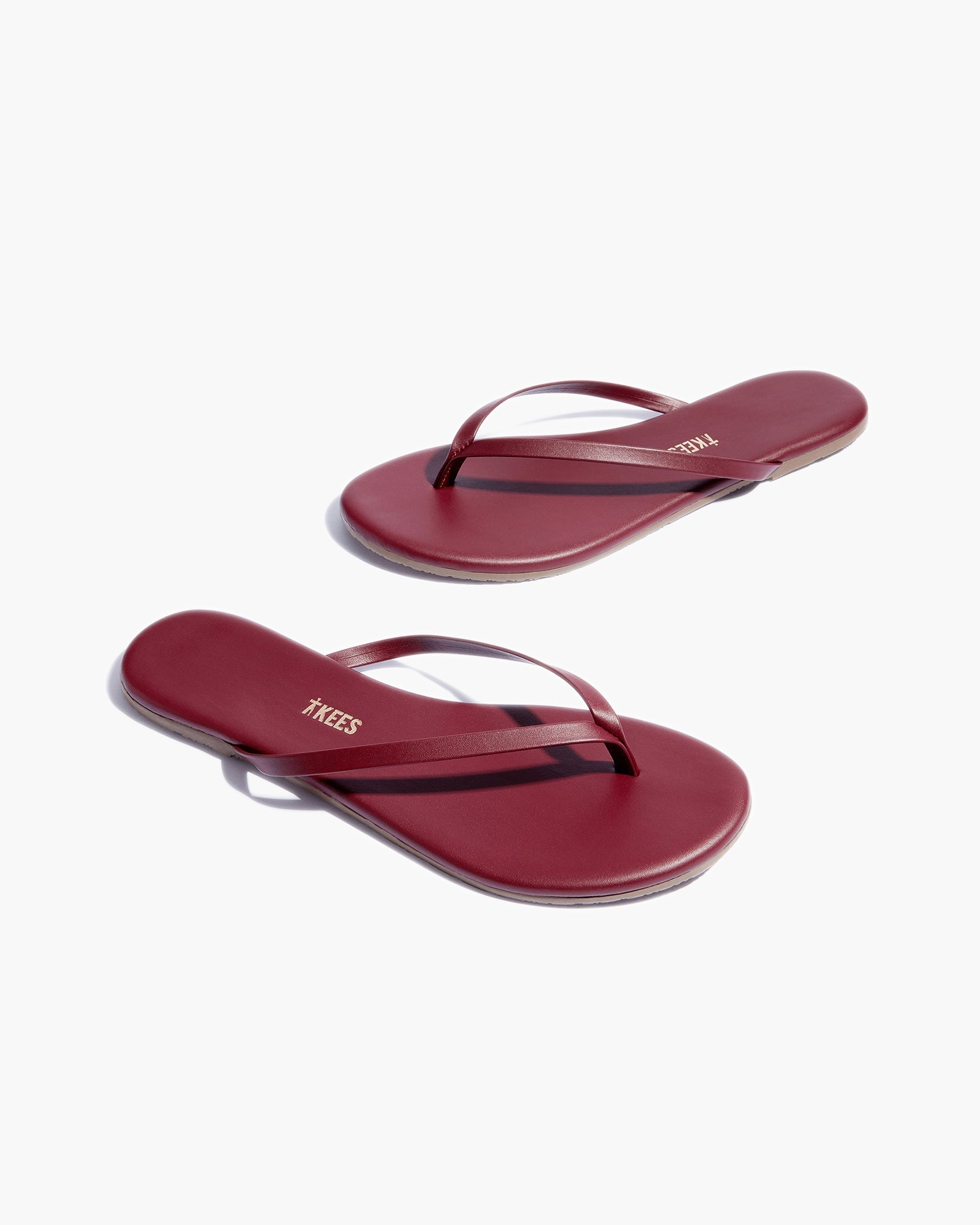 TKEES Lily Liners Women's Flip Flops Red | WI1480569