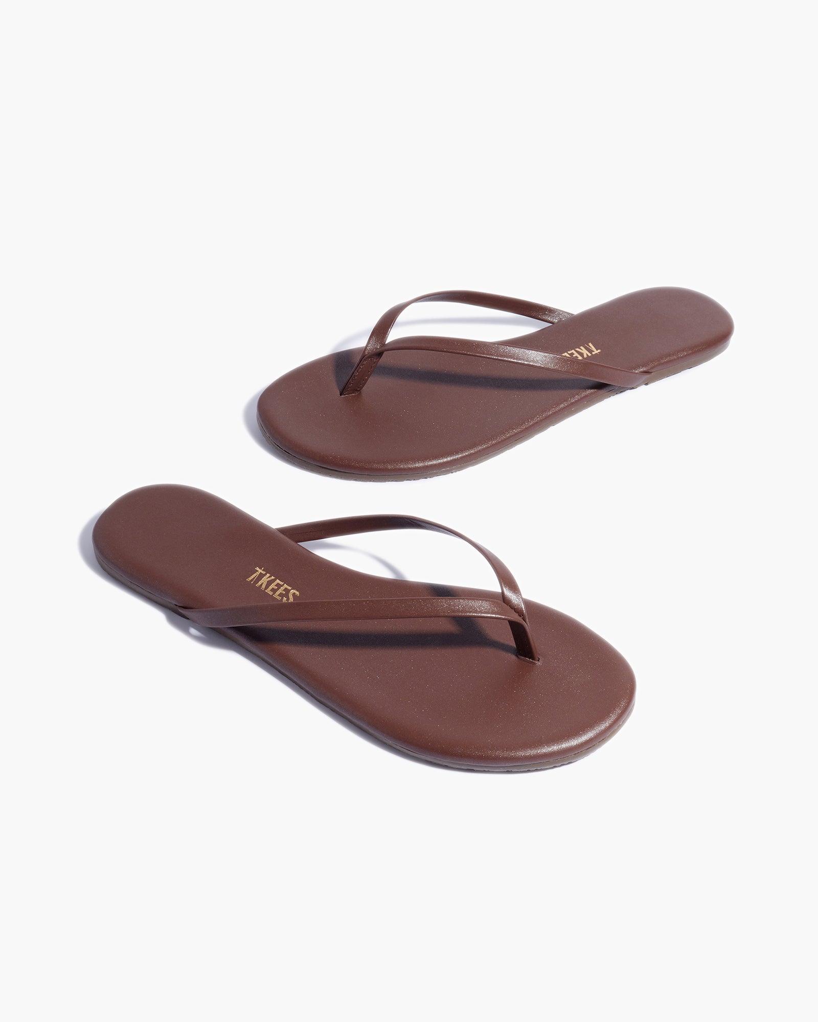 TKEES Lily Shimmers Women's Flip Flops Brown | EW4192637