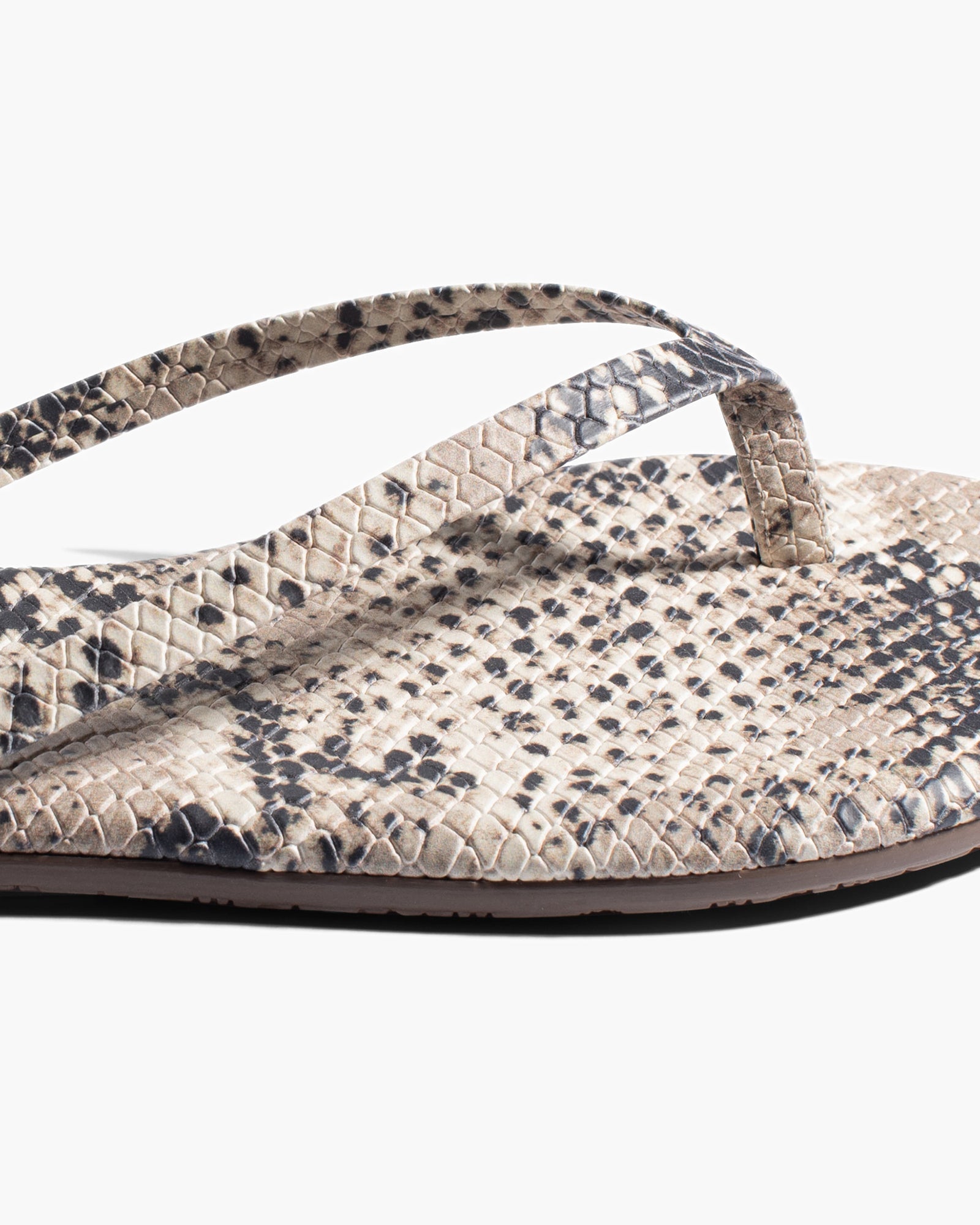 TKEES Lily Vegan Animal Women's Flip Flops Brown Snake | TV3805461