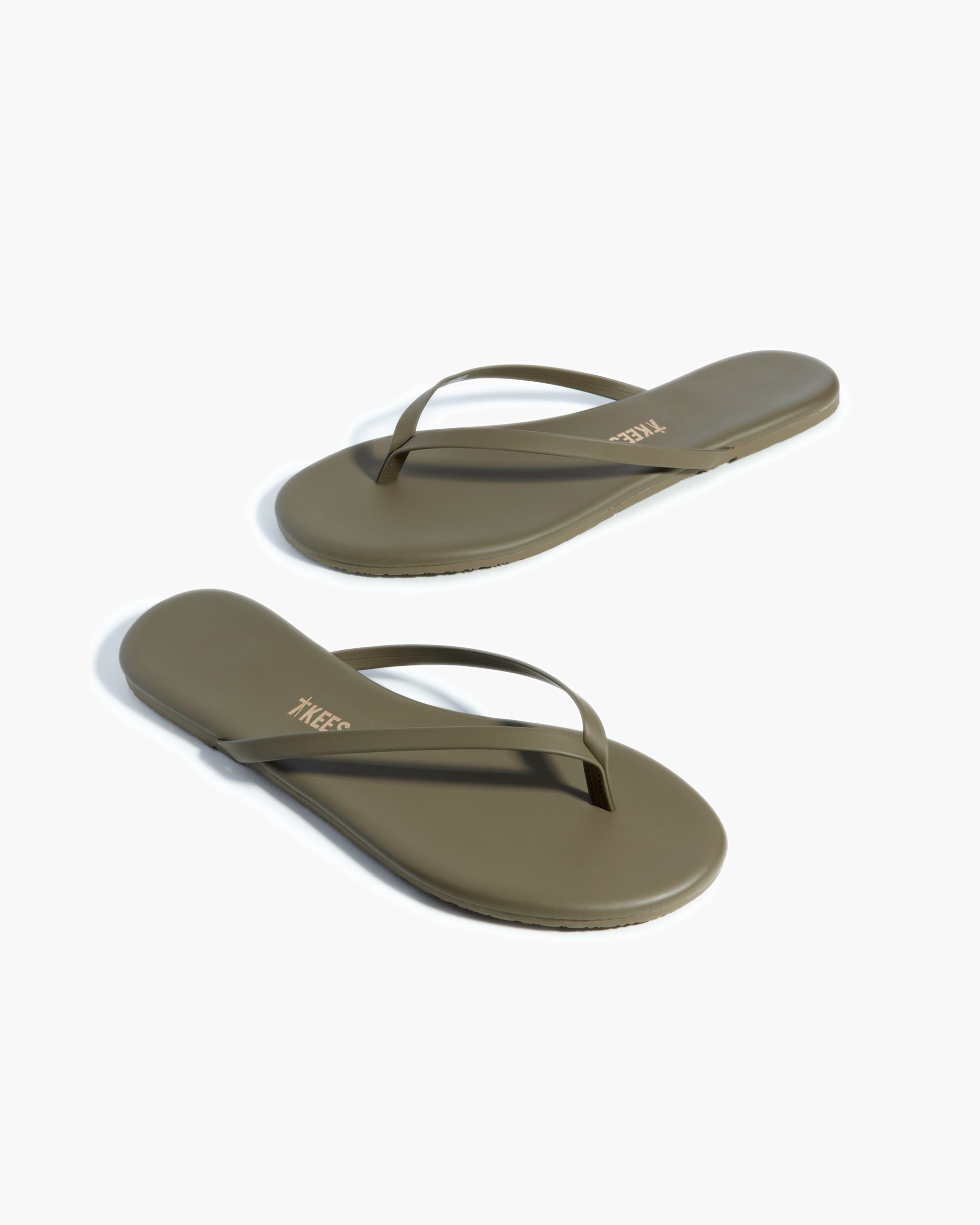 TKEES Lily Vegan Women's Flip Flops Green | JV4163280