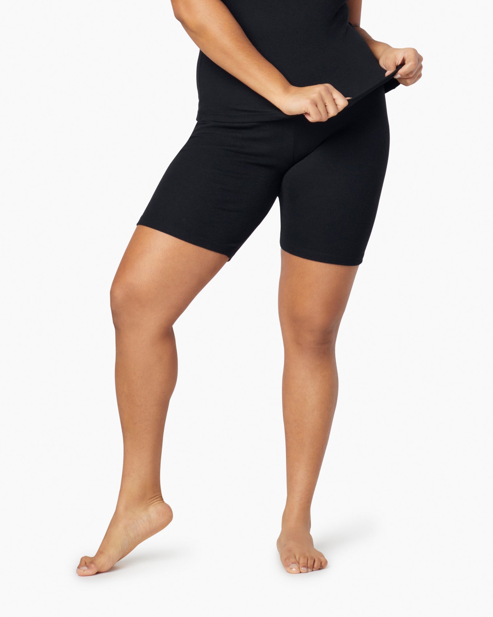 TKEES Super Rib Biker Women's Shorts Black | AE5149623