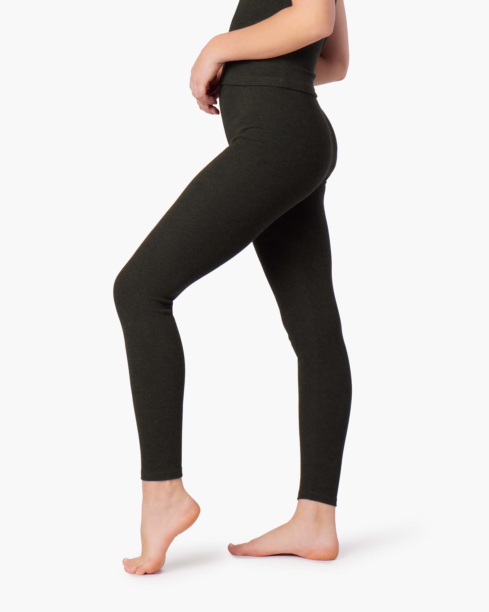 TKEES Super Rib Women's Leggings Black | XM3486510