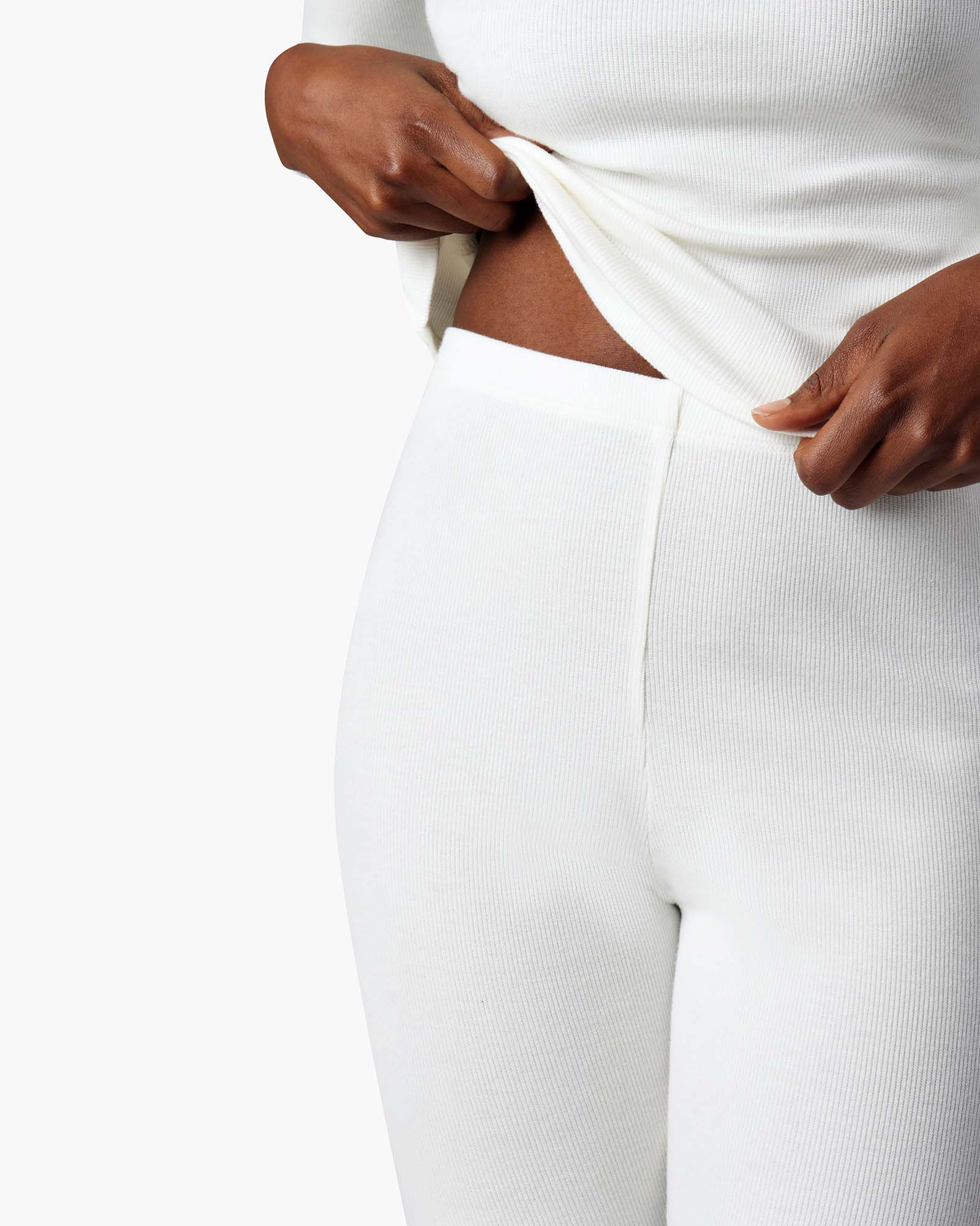 TKEES Super Rib Women's Leggings White | AP2035861