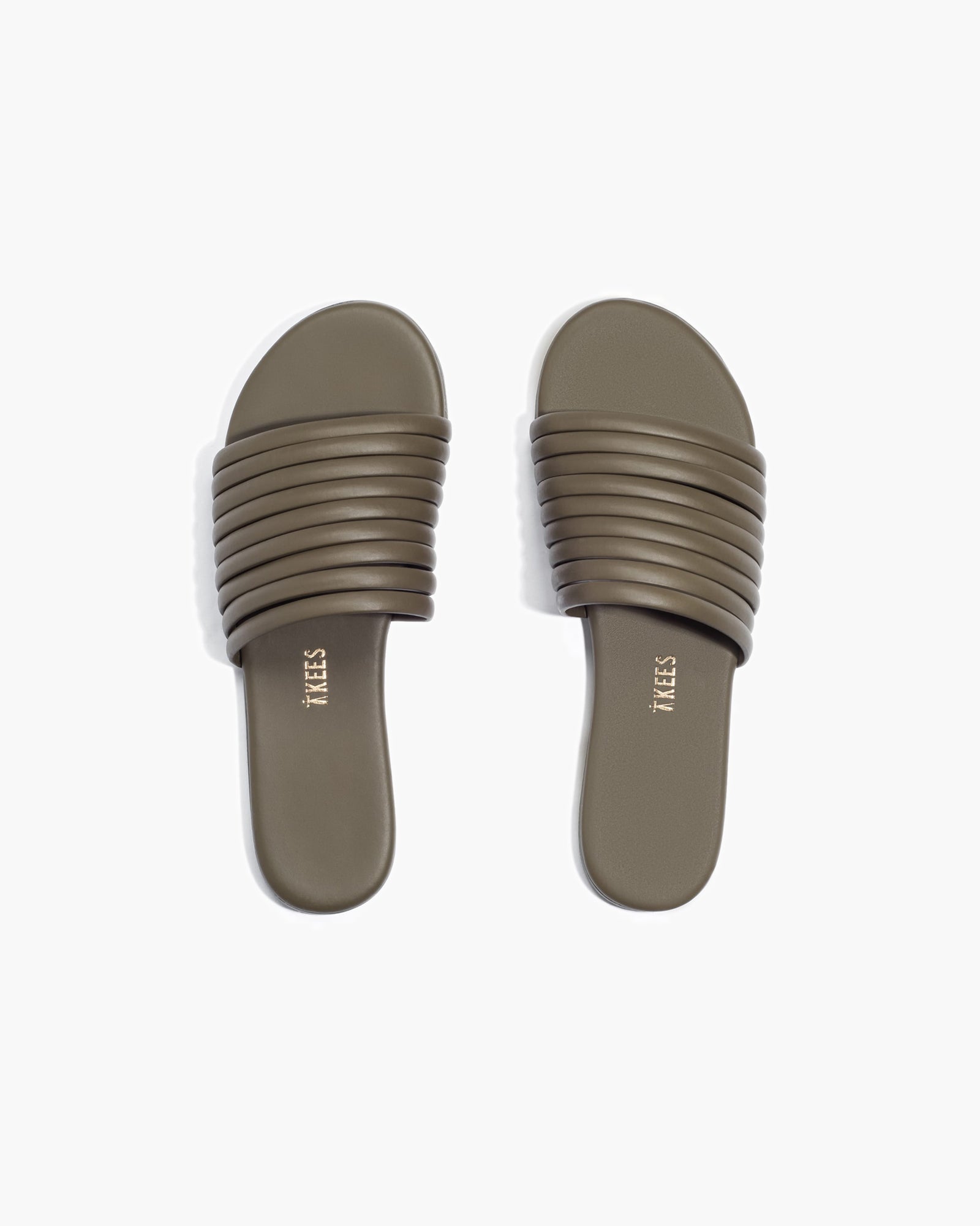 TKEES Caro Women's Slides Olive | NS5862093