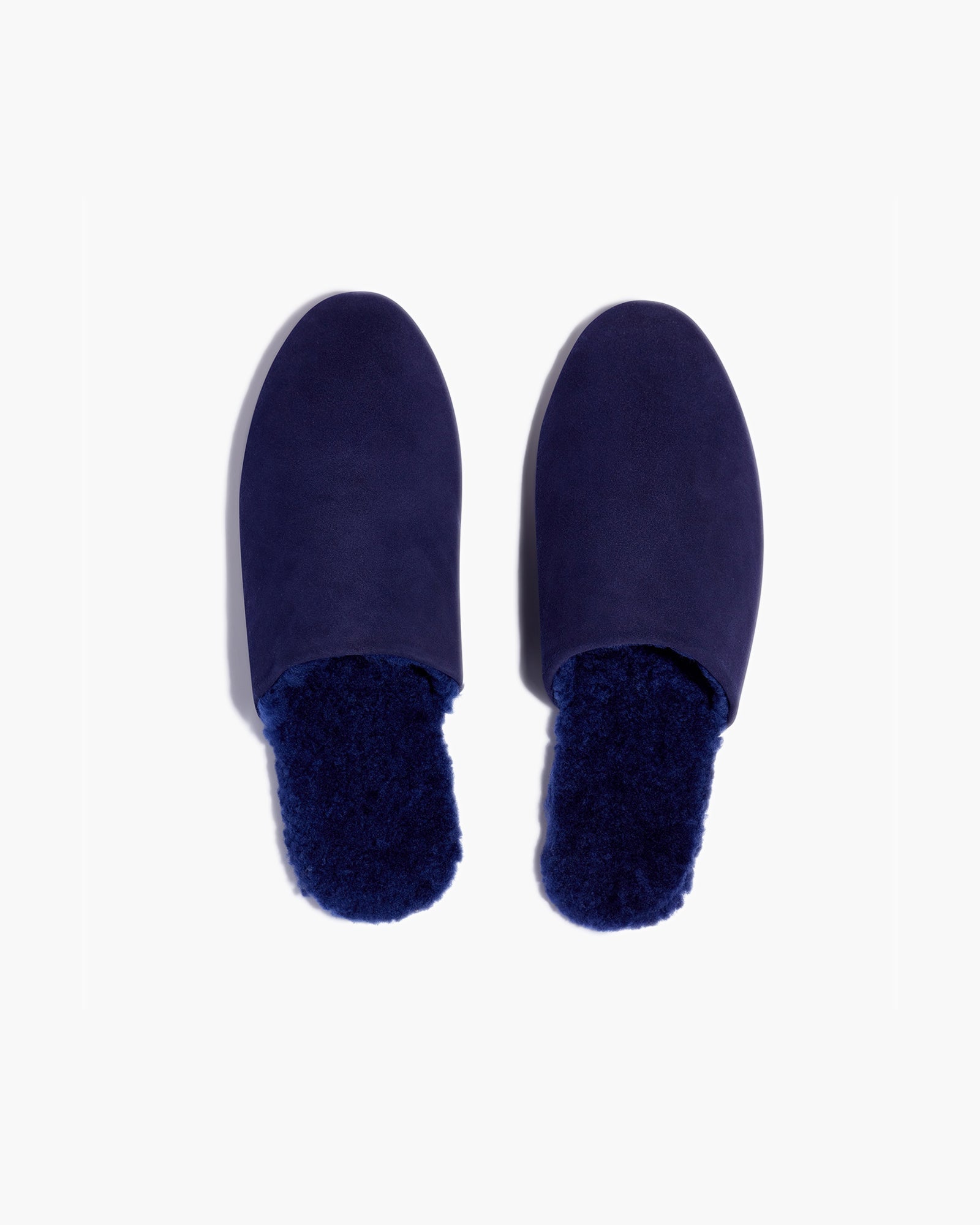 TKEES Ines Shearling Women's Slides Navy | IE2981540