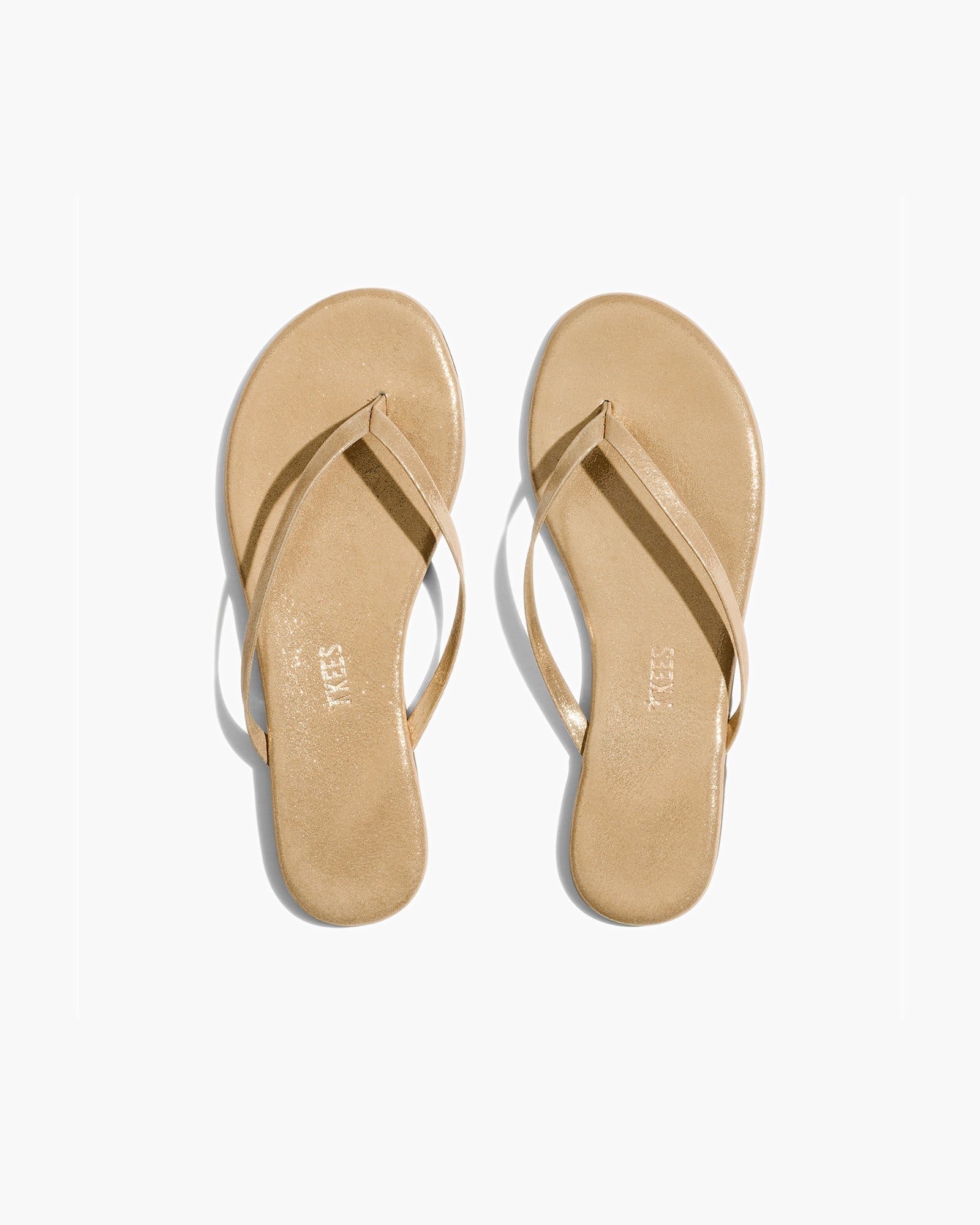 TKEES Lily Glitters Women's Flip Flops Gold | IE2614075