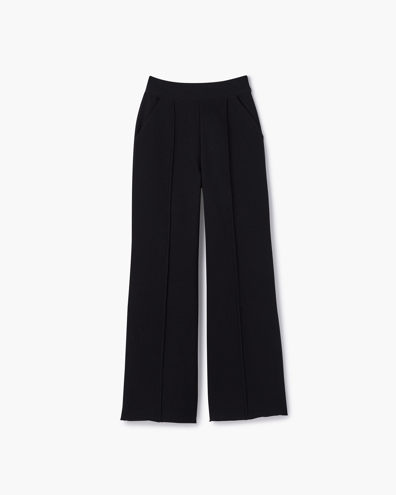 TKEES Raw Edge Wide Leg Women's Pants Black | VU1409853